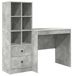 Bureau Béton Gris 125,5 x 50 x 127 cm 2 pièces