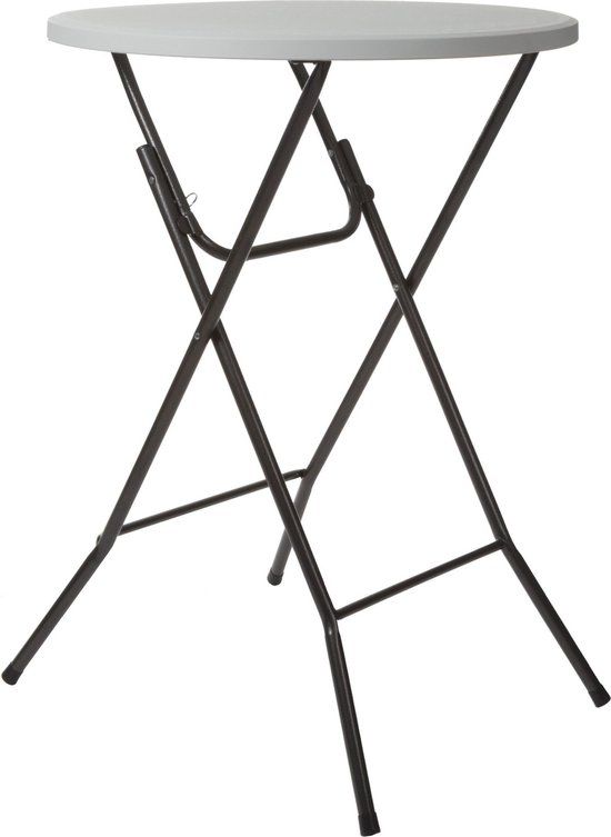 Perel Klaptafel - Wit - Rond - 80cm - Opklapbaar - Binnen & Buiten