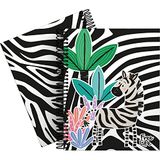 Grafoplás 16512640. Notitieboek A5, geruit, 5 x 5, hardcover, 5 kleurstrepen, collectie Free Life, Zebra, FSC-gecertificeerd