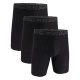 Men's Under Armour Performance Tech 9" 3 Pack Solid Boxer Briefs - Men's - Black - XL