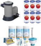 WAYS Zwembad Onderhoud Zwembad Stofzuiger ZX50 & Filterpomp 5678 L/u & 6 Filters Type A & WAYS Scrubborstel