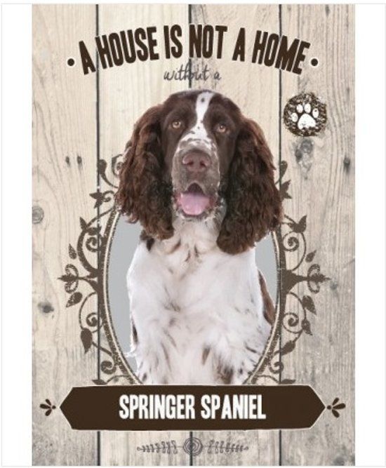 global journey Wandbord - Springer Spaniel - 14x20cm - Metaal - Multi