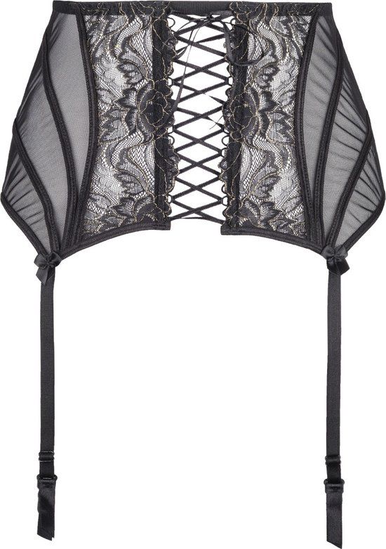 Obsessive Verstelbare Jarretelgordel Lakleer - Zwart - Curvy