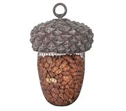 Dehner Natura Premium Wildvogel voederplaats, voederstation/drinkbak voor wilde vogels, voederplaats weer/hangend, incl. ophangsysteem, ca. 14 x 14 x 22 cm, polyresin/metaal, grijs