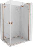 Mexen Mist-H L Duo douchecabine porte battante droite 70 x 75 cm, transparent, cuivre brossé