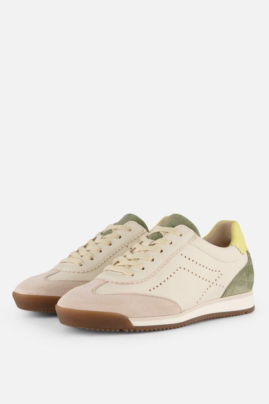 Gabor Sneakers wit/ groen Leer