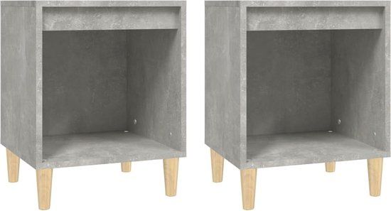 vidaXL Nachtkastjes - 2 stuks - 40x35x50 cm - Betongrijs