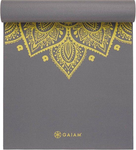 Gaiam Yogamat - 5 mm - Citron Sundial - Grijs/Geel