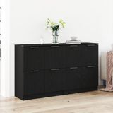 vidaXL Dressoir Zwart Eiken 60 x 30 x 70 cm