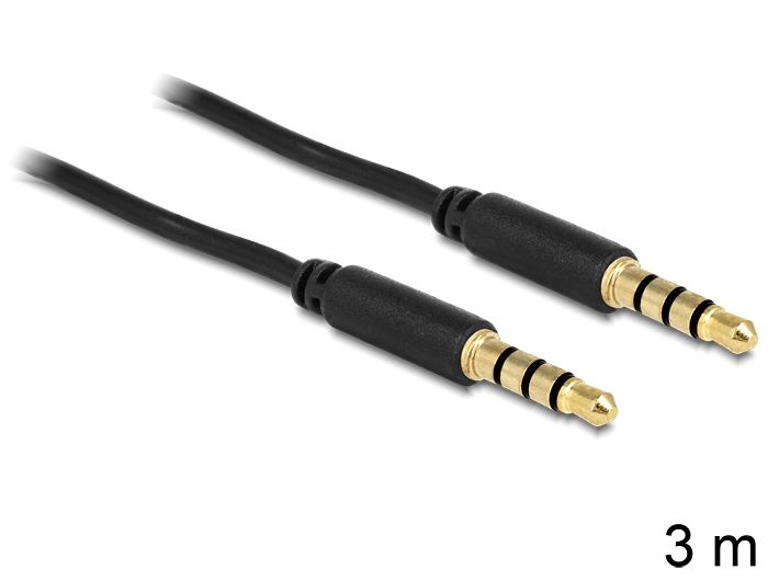DeLOCK 3.5mm - 3.5mm Audio Kabel - 3m - Zwart