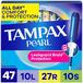 Tampax Pearl Plastic tampons, multipack, licht/regular/super absorberend, geurloos, 50 stuks