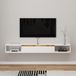 Meuble TV flottant, fixation murale, 160 cm, blanc
