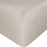 Sleepdown Hoeslaken, effen, warm, behaaglijk, ademend, superzacht, 100% bamboe, beddengoed, 32 cm, extra diepe zakken - naturel - king