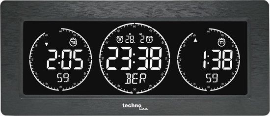 Technoline Wereldklok WT 458 Zwart
