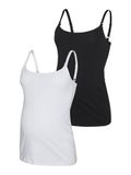 MAMA.LICIOUS Zwangerschapstop - Kerrie - 2-Pack - Maat XS - Black/Snow White