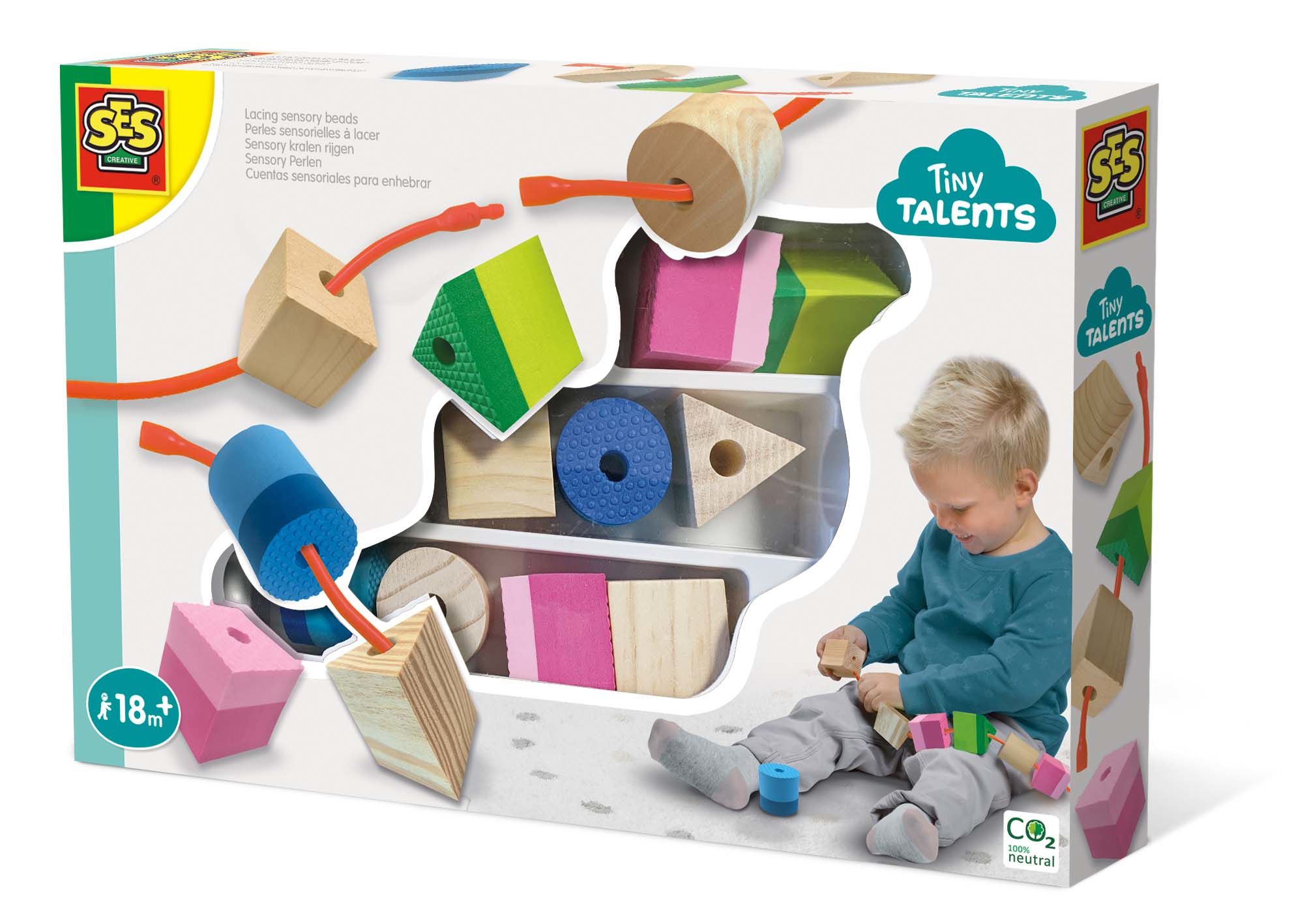 SES Creative Tiny Talents Sensory kralen rijgen - Sensorisch speelgoed voor peuters en kleuters