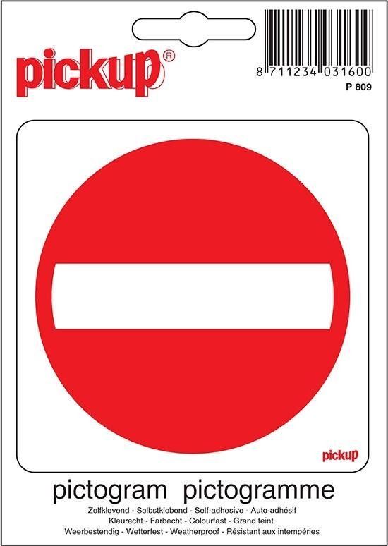 Pickup Pictogram - Verboden toegang - 10x10 cm - Kunststof - Rood