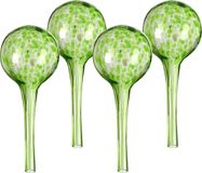 Relaxdays Waterdruppelaar - set van 4 - glas - Ø 6 cm - kamerplanten - groen