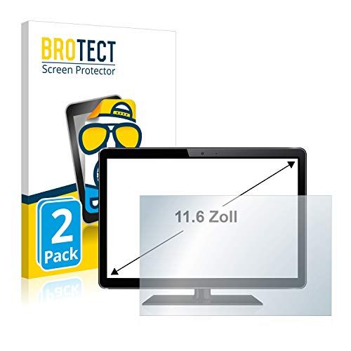 brotect 2x Antireflecterende Beschermfolie 11.6" voor POS-systemen met 11.6 inch [256 mm x 144 mm, 16:9] Anti-Glare Screen Protector, Mat