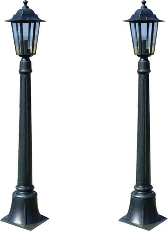 vidaXL Tuinlampen Preston 2 stuks 105 cm Aluminium Groen