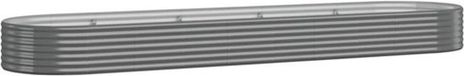 vidaXL Plantenbak 396x100x36 cm gegalvaniseerd staal grijs
