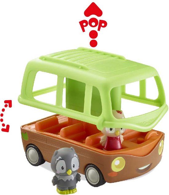 Klorofil De Avonturen Bus Speelset - Interactief kinderspeelgoed - Met figuur uit de "Nocty" familie van uilen - Speelgoed vanaf 18 maanden