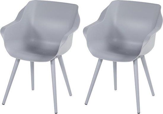 Hartman Sophie Armchair - Light Grey - Set of 2 - Aluminum Frame