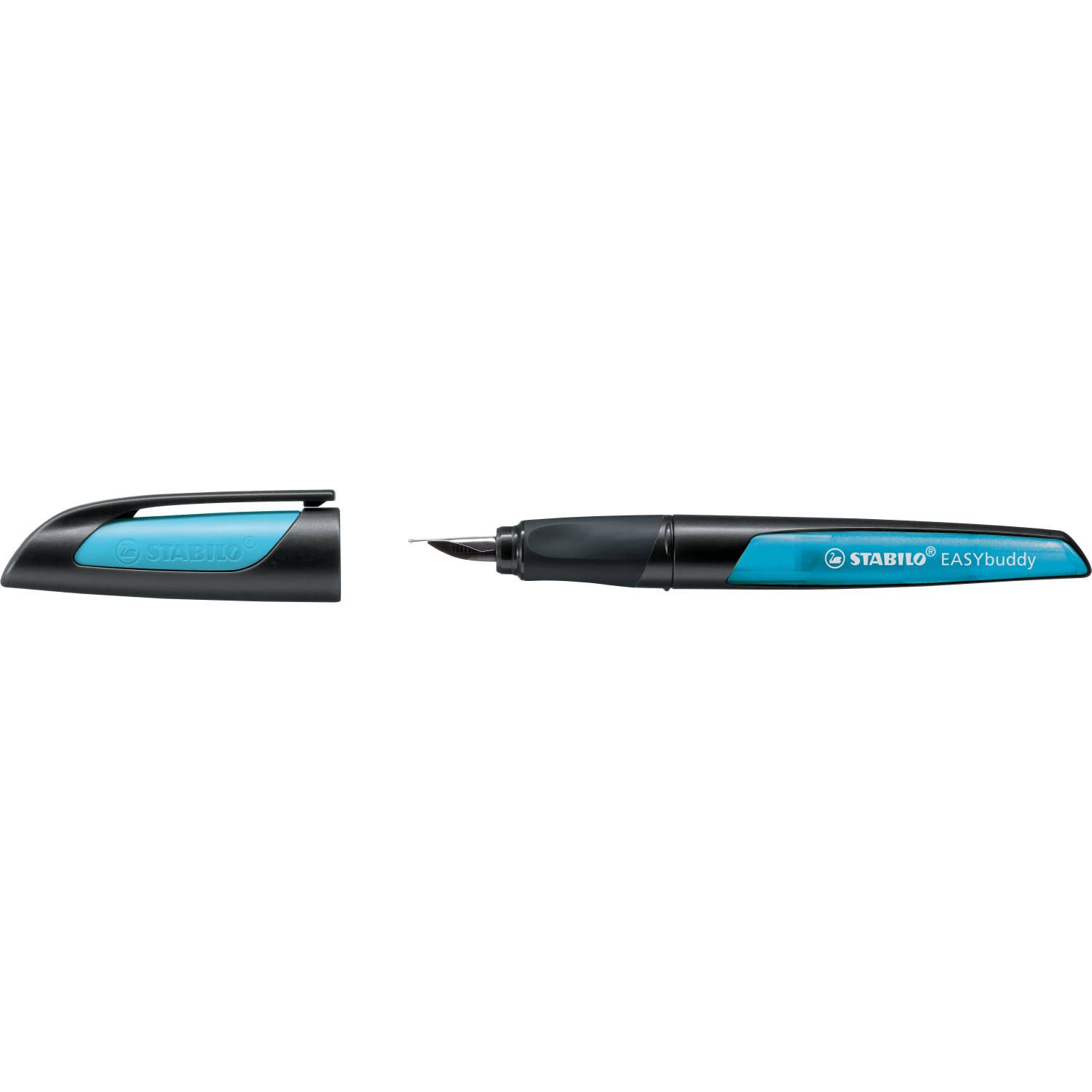 Stabilo Easybuddy Schoolpen - Penpunt A - Zwart/Lichtblauw