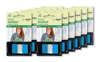 SIGEL HN491 bladwijzer, transparante folieband in Z-splitter, 12 hoezen à 50 strips à 43 x 25 mm, Color-Tip blauw