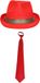 Merkloos Carnaval verkleedset Redman - hoed en party stropdas - rouge - hommes/femmes
