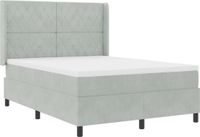 vidaXL Boxspring Bed met Matras Lichtgrijs 160 x 200 cm Fluweel