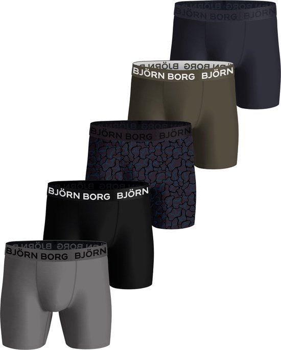 Björn Borg Performance Boxers - Microfiber - Men - 5-Pack - Multicolor - Size S
