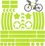 42 pièces kit d'autocollants de vélo, autocollants réfléchissants pour vélo avec différentes formes, autocollants lumineux pour vélo, moto