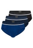 Schiesser Heren Rio Slip - 3 pack - Zwart - Donkerblauw - Blauw - Maat M
