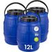 Garronda Lot De 3 Bidons Alimentaires 12 L Grande Ouverture Hdpe Bleu Gd-0137