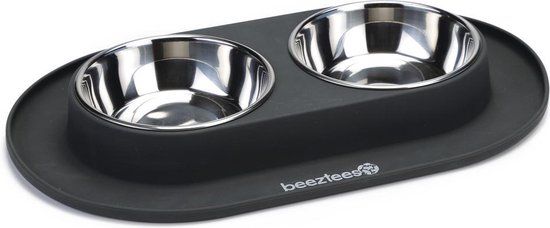 Beeztees Dinerset Hond - Siliconen - Antraciet - 40x24x4,5 cm