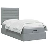 vidaXL Ottoman bed met matras Lichtgrijs 80 x 200 cm Stof