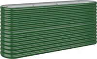vidaXL Plantenbak - 152x40x68 cm - Groen - Staal