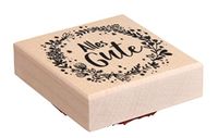 Rayher Stempel hout, bloemenkrans "Alles Gute", 7 x 7 cm