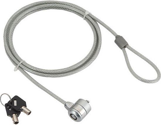 Gembird LK-K-01 Notebook anti-diefstalkabel met slot - Zilver - 1.8 m