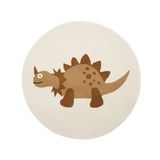 OYOY Mini vloerkleed Dino Rond Katoen, Wol Bruin