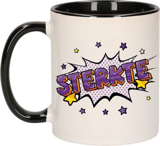 Sterkte cadeau mok - 300 ml - zwart
