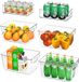 FINEW Koelkast-organizer-set (4 grote / 2 kleine), 6 stuks, hoogwaardige, transparante bewaarcontainer voor keuken, koelkasten, BPA-vrij