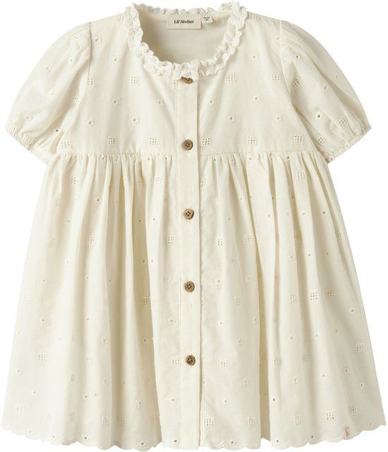 LIL' ATELIER NAME IT - NMFFLORES SS DRESS LIL - Meisjes - Jurken - Katoen - Korte mouw - Coconut Milk
