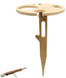 UNUS® Wijnhouder voor 1 wijnfles en 2 glazen bamboe naturel