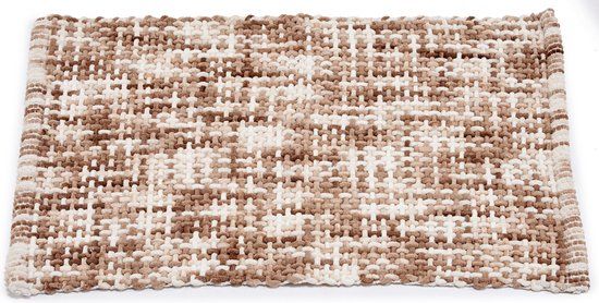 Arte Regal Badmat/badkamerkleed bruin 80 x 50 cm rechthoekig - Matten voor de badkamer