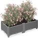 Merkloos Relaxdays plantenbak - met waterreservoir - kunststof - 23 x 80 x 40 cm - grijs