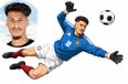 Sticker mural personnalisé joueur de football avec photo personnalisée