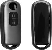 kwmobile autosleutel hoesje geschikt voor Mazda 2-knops Keyless Go autosleutel hoes - TPU autosleutel behuizing - Beschermende auto sleutel case - Sleuteletui in mat zwart / zwart