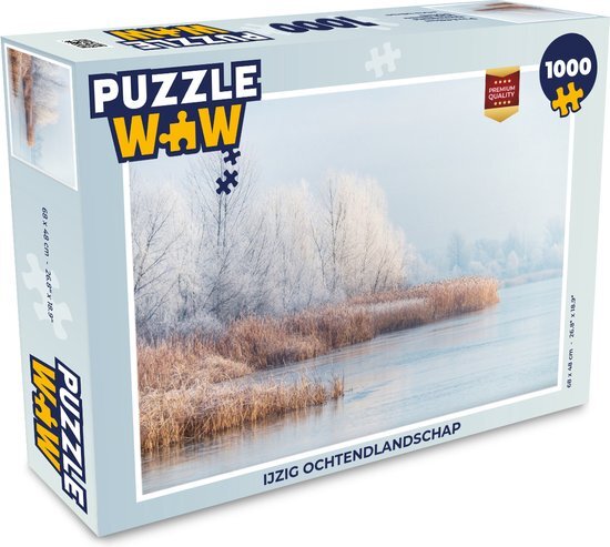 MuchoWow Puzzel Landschap - Winter - Sneeuw - IJs - Ochtend - Legpuzzel - Puzzel 1000 stukjes volwassenen - Sinterklaas cadeautjes - Sinterklaas voor grote kinderen